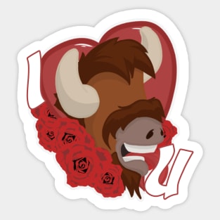 I love you (Valentines day Buffalo) Sticker